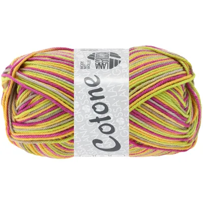 Immagine prodotto di Lana Grossa - Cotone Print 0347 rosa giallo beige giallo tuorlo verde