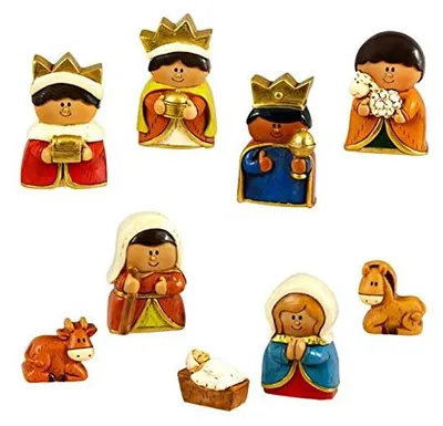 Krippe 5-teilig aus Kunstharz 9 cm Weihnachtsdeko