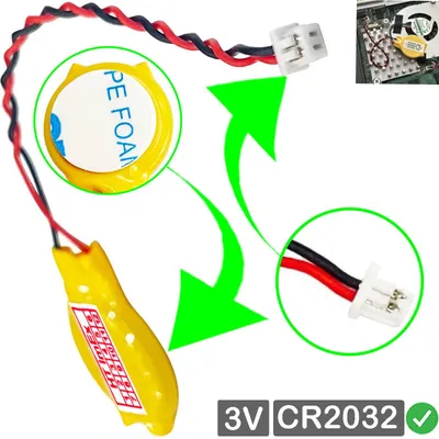 Produktbild von RTC CR2032 CMOS Batterie mit Stecker kabel kompatibel für MSI CR70 (MS-1758) Notebook