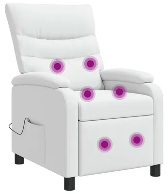 Immagine prodotto di vidaXL Poltrona massaggiante relax in ecopelle bianca