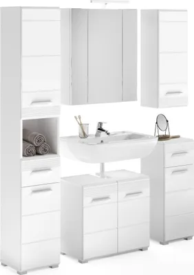 Produktbild von Meublorama XX-X18A9B05, Weiß, 6 Tür(en), 2 Schublade(n), 13 Regale, 340 mm, 1510 mm