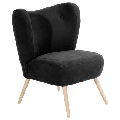 Produktbild von Max Winzer Sessel Sari - Velourstoff schwarz - Maße: 70 x 69 x 86 cm