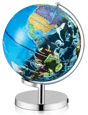 Produktbild von COSTWAY Leuchtglobus 23cm, deutsches Doppelbild Kartografie, Schülerglobus mit LED-Beleuchtung&stabilem Standfuß,politischer-astronomischer Kartenbild