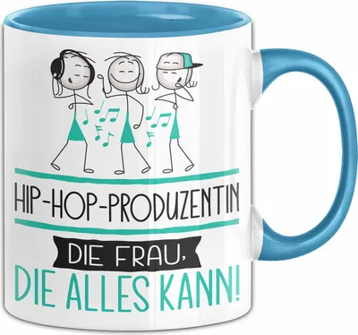 Produktbild von Hip-Hop-Produzentin Geschenk Tasse Becher Die Frau Die Allen Kann Geschenkidee für eine Hip-Hop-Produzentin Lustig (Blau)