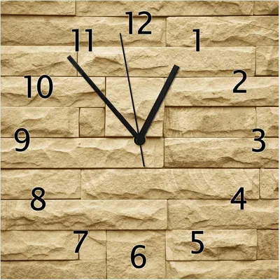 Produktbild von Wallario Design Wanduhr Steinwand gelb aus Echtglas, Größe 30 x 30 cm
