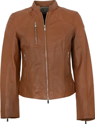 Produktbild von Damen Lederjacke Lammnappa cognac : 36