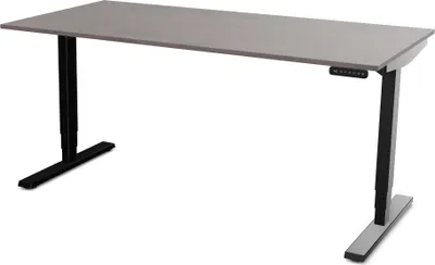 Produktbild von ASSMANN Elektrisch höhenverstellbarer Schreibtisch Y-Line Sichtbeton Anthrazit Schwarz, 160x70cm, Memoryfunktion, Kollisionsschutz,