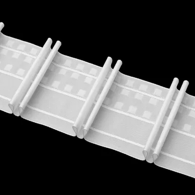 Produktbild von Gardinenband 10m Bleistiftfalte Weiß-100mm 1:2.0 Kräuselband Faltenband