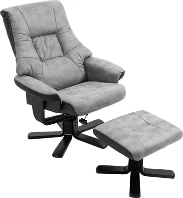 Produktbild von Relaxsessel mit Hocker, 360° drehbar, 135° neigbar, atmungsaktiver Bezug, 78 x 82,5 x 109 cm, grau