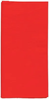 A solid red paper tablecloth.