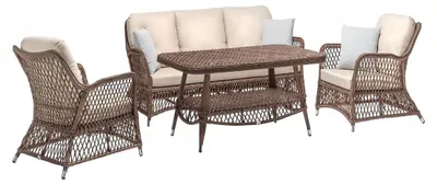 Produktbild von Rattanmöbel Garnitur Terrassenmöbel Gartenlounge Balkonmöbel Loungemöbel 3tlg