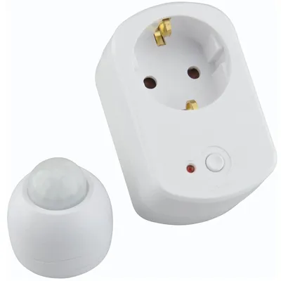 Produktbild von Zwischenstecker mit Funk-Bewegungsmelder 15m 100° Funk-Steckdose Sensor Melder