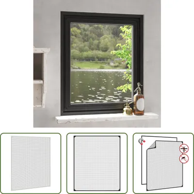 Image de The Living Store Moustiquaire magnétique pour fenêtre Anthracite 100x120 cm