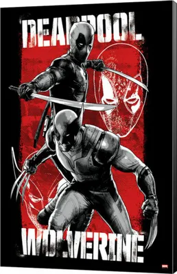 Immagine prodotto di Drewniana Grafika Ścienna Marvel: Deadpool & Wolverine 35 x 50 cm