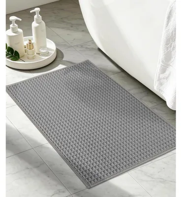Obrázek produktu pro Koupelnová rohož s vaflovou strukturou, šedá, rozměry 40x60 cm, protiskluzová, omyvatelná, savá, měkká