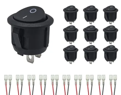 Produktbild von ProRide Wippschalter KCD2-202 ON/OFF 2-polig Ø 20 mm Schwarz 10 Stück