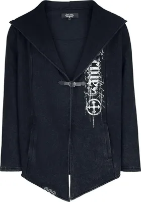 Produktbild von Rock Rebel by EMP Herren schwarzer Cardigan mit Kapuze und Kunstlederdetails M