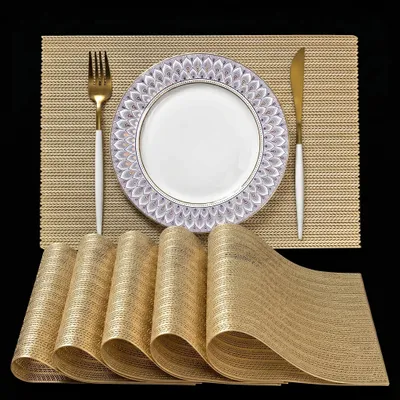 Platzset-Set 4er-Pack, Getreidedesign, 30x45 cm, Gold