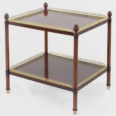 Immagine prodotto di Casa Padrino tavolino in stile liberty marrone/oro/ottone 69 x 57 x h. 71 cm - Nobile tavolino in mogano - Mobili da salotto - Qualità lusso