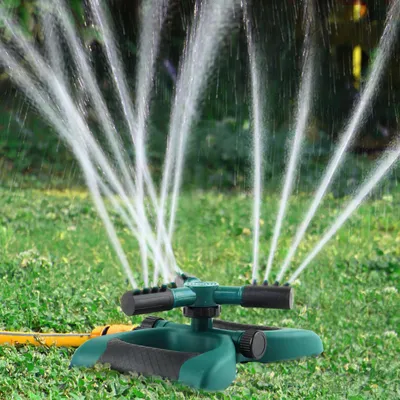Imagen del producto de Riego automático para jardín, aspersor giratorio de 360 grados, con 3 brazos