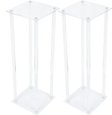 Produktbild von Blumenständer aus Acryl - Tischdekoration für Hochzeit - 2er Set - Quadratisch - Tragkraft 5,9 kg - Transparent