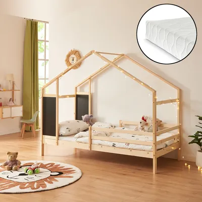 Produktbild von Kinderbett 'Lorenskog' mit Matratze 90x200 cm Natur