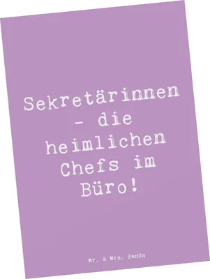 Produktbild von Mr. & Mrs. Panda Postkarte Spruch Sekretärin Chefin - Lavendeltraum - Geschenk, professionelle Unterstützung, Organisationstalent, Berufspassion, Beruf, Korrespondenz