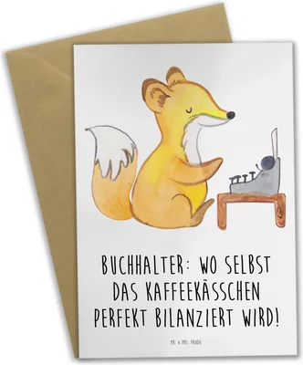 Produktbild von Mr. & Mrs. Panda Glückwunschkarte Buchhalter Balance - Weiß - Geschenk, Grußkarten, einladungskarten, hochzeitskarten, Detail, Gewinn- und Verlustrechnung, Beruf, Berufe