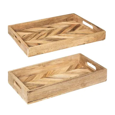 Produktbild von Set - bestehend aus 2 Tabletts "Wild" - Mangoholz - Atmosphera créateur d'intérieur