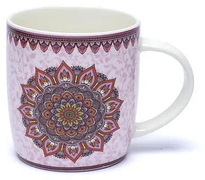 Teetasse Mandala Violett Porzellan mit Teesieb 400 ml