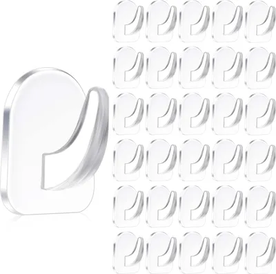 Produktbild von 30 Stück Transparente Selbstklebende Wandhaken, Magischer Haken