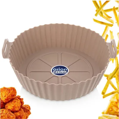 Immagine prodotto di Orion | Inserto per friggitrice ad aria - Senza olio - In silicone - 23 cm - Beige - Carta da forno per friggitrice ad aria - Rotonda