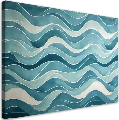 Produktbild von Leinwandbild Blaue Abstraktion Retro 100x70 Feeby Violett bild für die wand bereit zum aufhängen