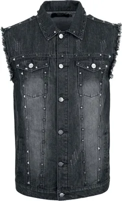 Produktbild von Black Premium by EMP Herren schwarze Weste mit Pyramidennieten im Used-Look L