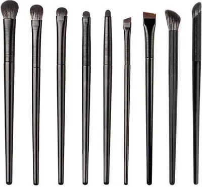 Productafbeelding van Make-upborstelset - 9 stuks - zwart
