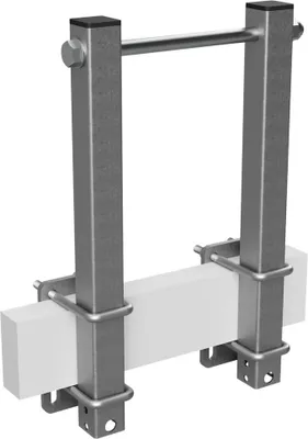 Produktbild von Stützen mit Achse Halter für Seitenrolle Sliprolle Kielrolle Bootstrailer verzinkt SUPROD, B=180, L=450 mm