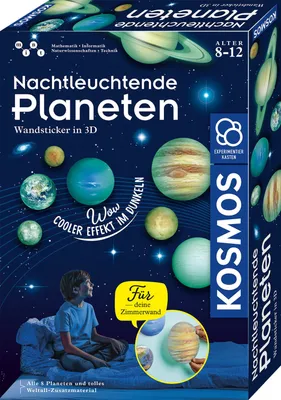 Image de KOSMOS Planètes nocturnes, boîte d'expérimentation, autocollants muraux, stickers, à partir de 6 ans, 654269
