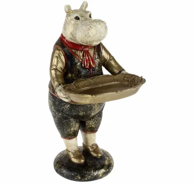Image de Porte-cartes Hippopotame Figurine décorative Décoration Socle 29 cm