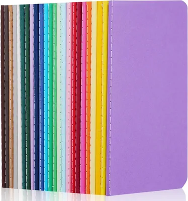 Produktbild von Notizbuch A6 24er Set, farbig, 30 Blatt, Softcover, für Schule