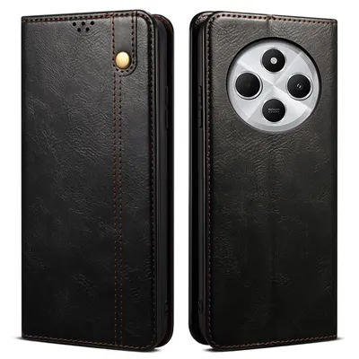 Obrázek produktu pro Pouzdro pro Xiaomi Redmi 14C kožené flip pouzdro peněženka s funkcí stojánku černé