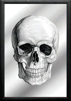 Produktbild von Skull front bedruckter Spiegel im Kunststoff Rahmen 20x30 cm