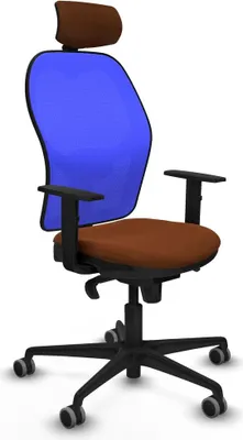 Image de Chaise de bureau avec appui-tête Piqueras y Crespo 1D036G2 Bleu Marron