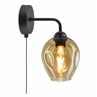 Obrázek produktu pro LUXOLAR Nástěnné svítidlo se skleněným stínidlem medové E27 60W - Nástěnné interiérové svítidlo do obývacího pokoje, kuchyně - Nástěnné osvětlení