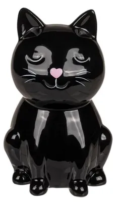 Produktbild von Keramik-Sparschwein für Katzen, schwarz, für Erwachsene