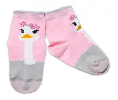 Imagen del producto de Baby Nellys, calcetines de algodón, avestruz, rosa claro, talla 122/128