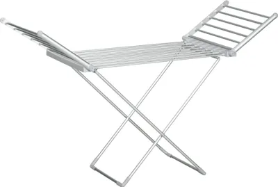 Zdjęcie produktu dla Suszarka elektryczna HOMCOM z podgrzewaniem, składana, regulowana temperatura, 144 x 53 x 91 cm, aluminiowa