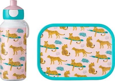 Obrázok produktu pre Mepal - Obedová súprava Campus - Obedová súprava s vyskakovacou fľašou a obedovým boxom - Leopard