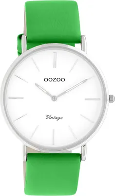 Produktbild von Oozoo Damen Lederarmband Uhr Vintage Series grün Analog Quarzuhr UOC20303