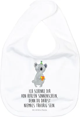 Produktbild von Mr. & Mrs. Panda Schlabberlatz Koala Geschenk - Weiß - Babylätzchen, Lätzchen Für Babys, Spucklätzchen, Party, Geburtstag, Sabberlätzchen