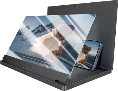 Zdjęcie produktu dla Avizar, 12-calowy wzmacniacz ekranu do smartfona z obiektywem HD, czarny